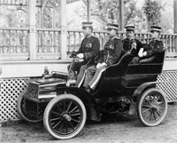 Officers of Company E, 7th Regiment, in Springfield photographer Guy Mathis&#146; 1904 Model B Cadillac