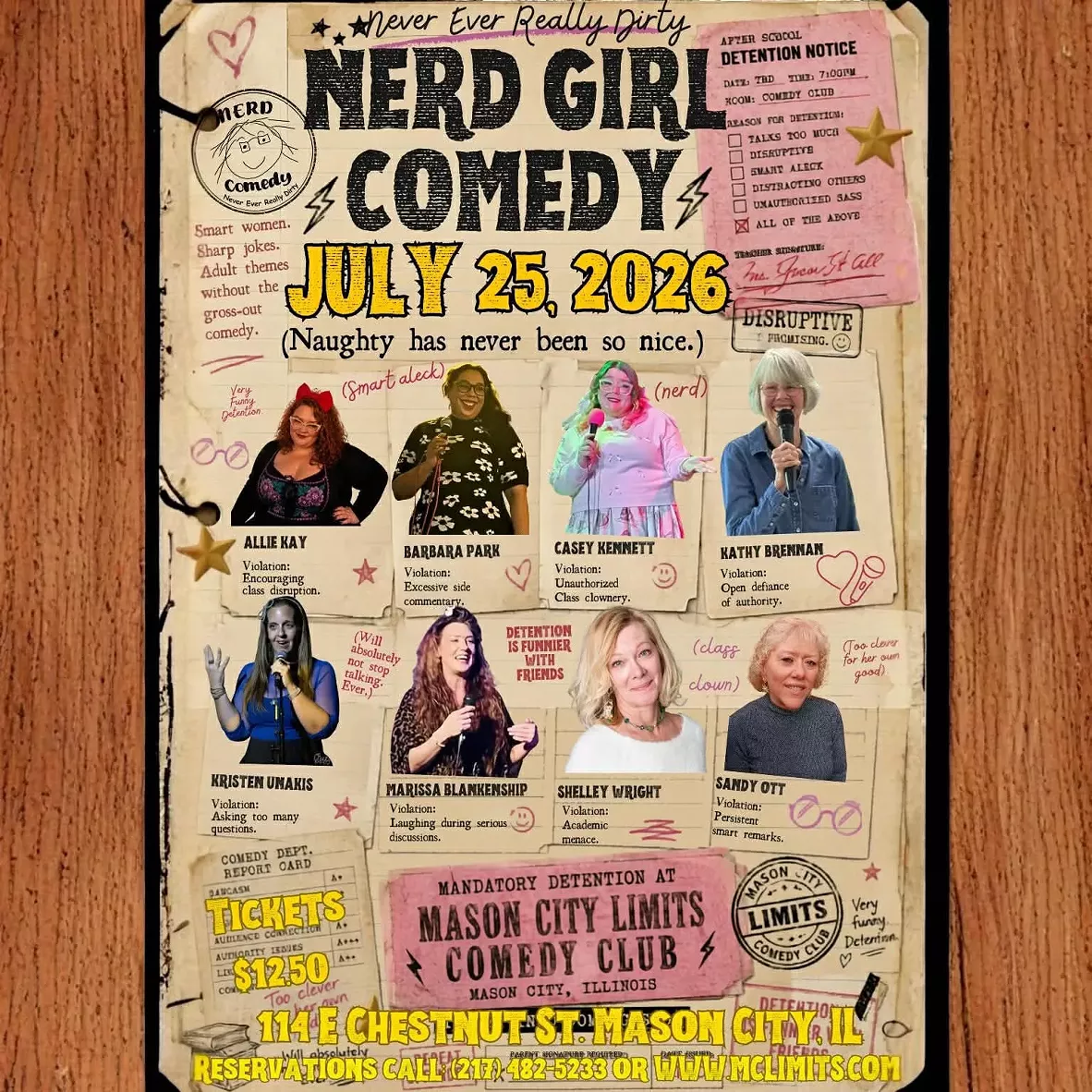 8 Funny Ladies featured on this comedy showcase in Mason City!