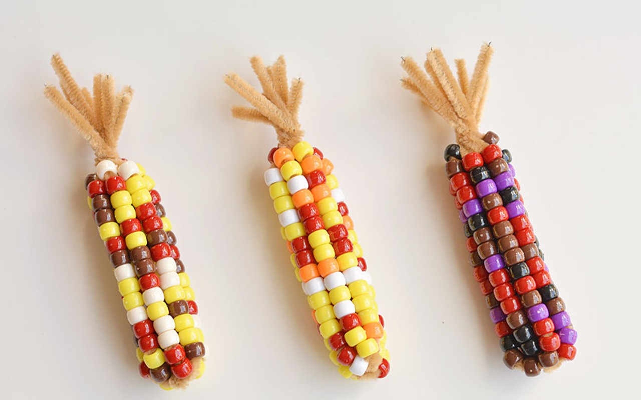 Kids' fall craft: beaded corn