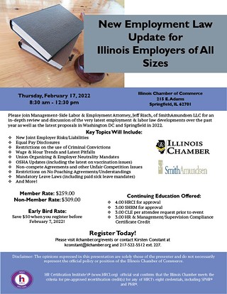 New Employment Law Update for Illinois Employers of All Sizes