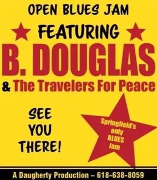 Image: Open blues jam featuring B. Douglas and The Travelers for Peace