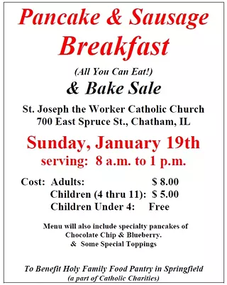 Image: Pancake and sausage breakfast and bake sale